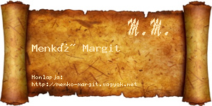 Menkó Margit névjegykártya